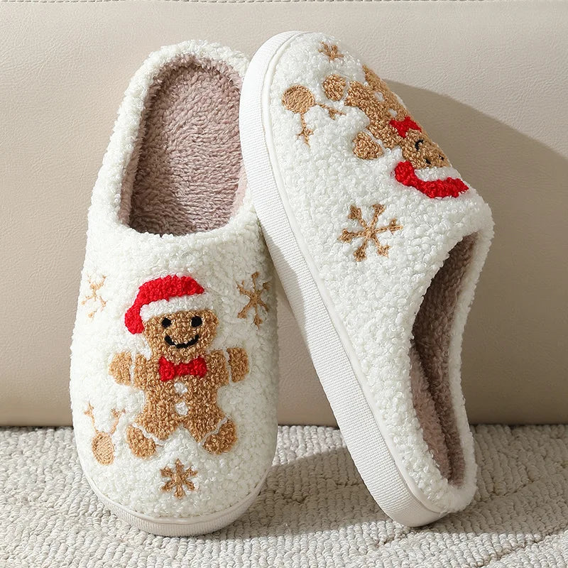 Christmas Slippers – Cute Gingerbread Design for Women & Men