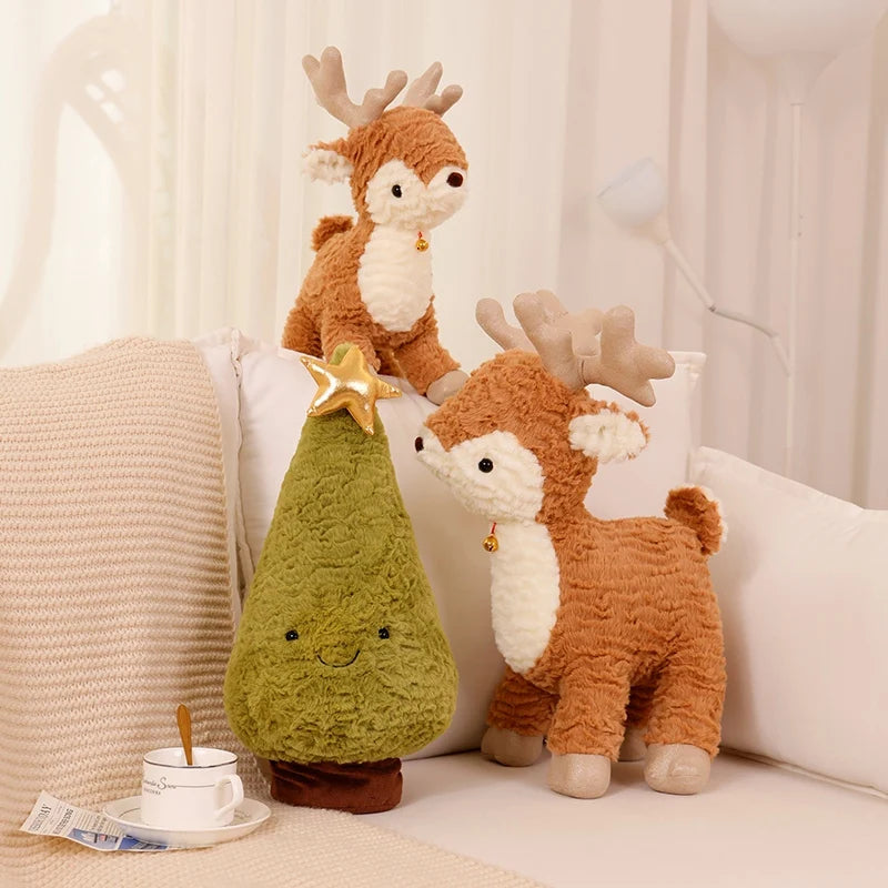 Christmas Plush Set – Soft Tree & Reindeer Stuffed Toys | Cozy Holiday Decor & Gift for Kids and Families