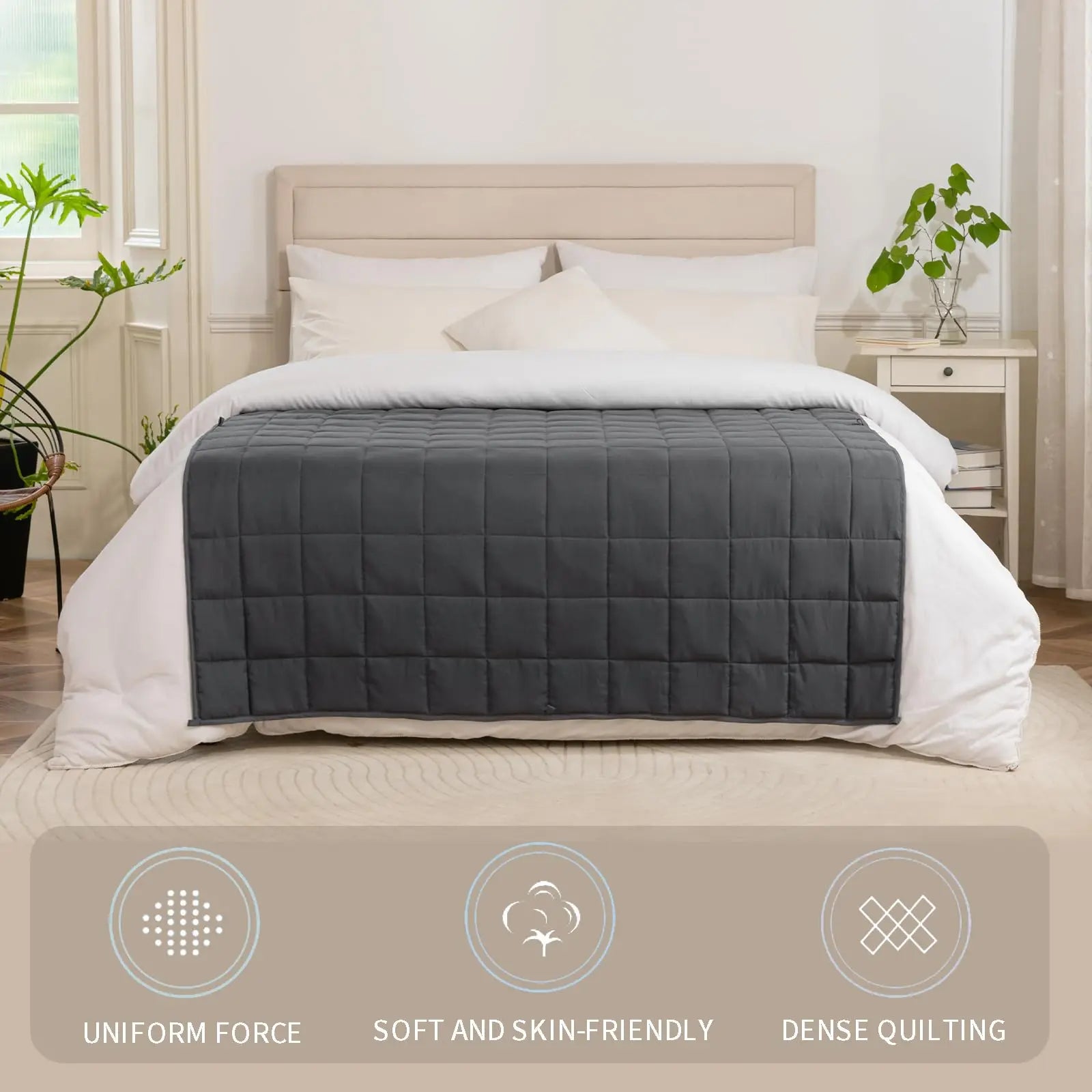 Weighted Blanket for Adults 4–8kg – Heavy Blanket for Deep Sleep, Relaxation & Stress Relief