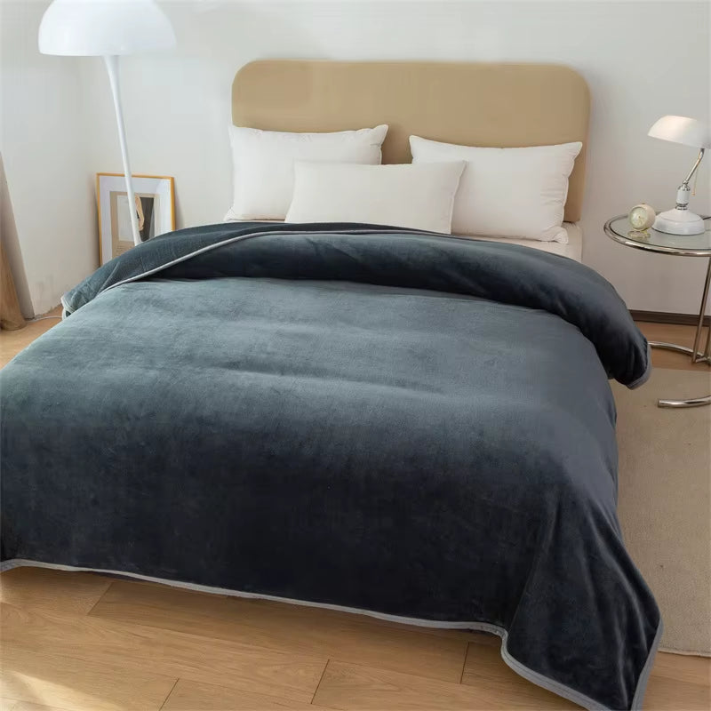 Luxury Weighted Blanket – Solid Color Coral Fleece (360 GSM) with Secure Piping for Cozy Warmth