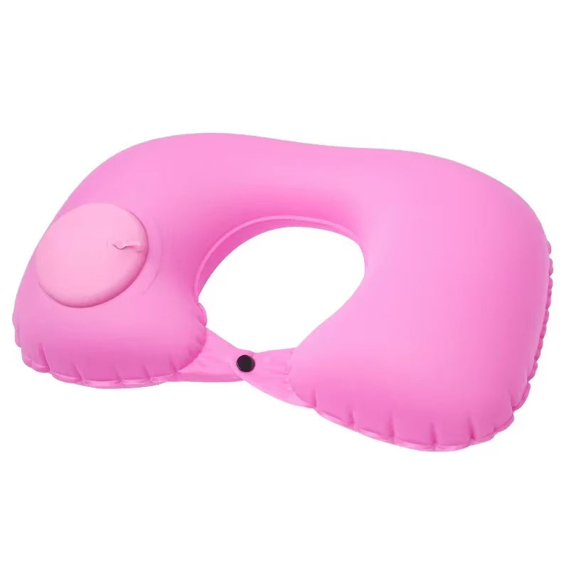 Inflatable U-Shaped Travel Pillow – Portable Neck & Head Support for Airplane, Train & Car