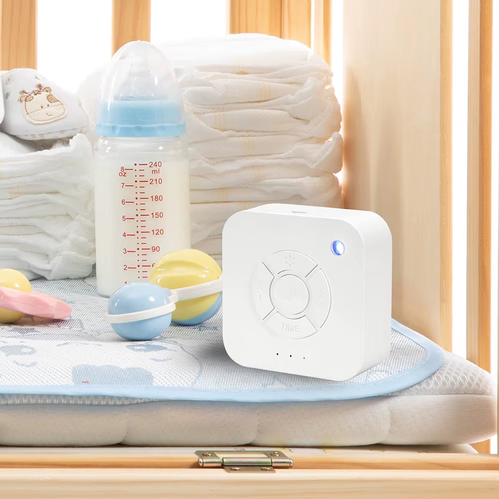 White Noise Machine – Portable Sleep Soother with 10 Relaxing Sounds, USB Rechargeable & Auto-Off Timer
