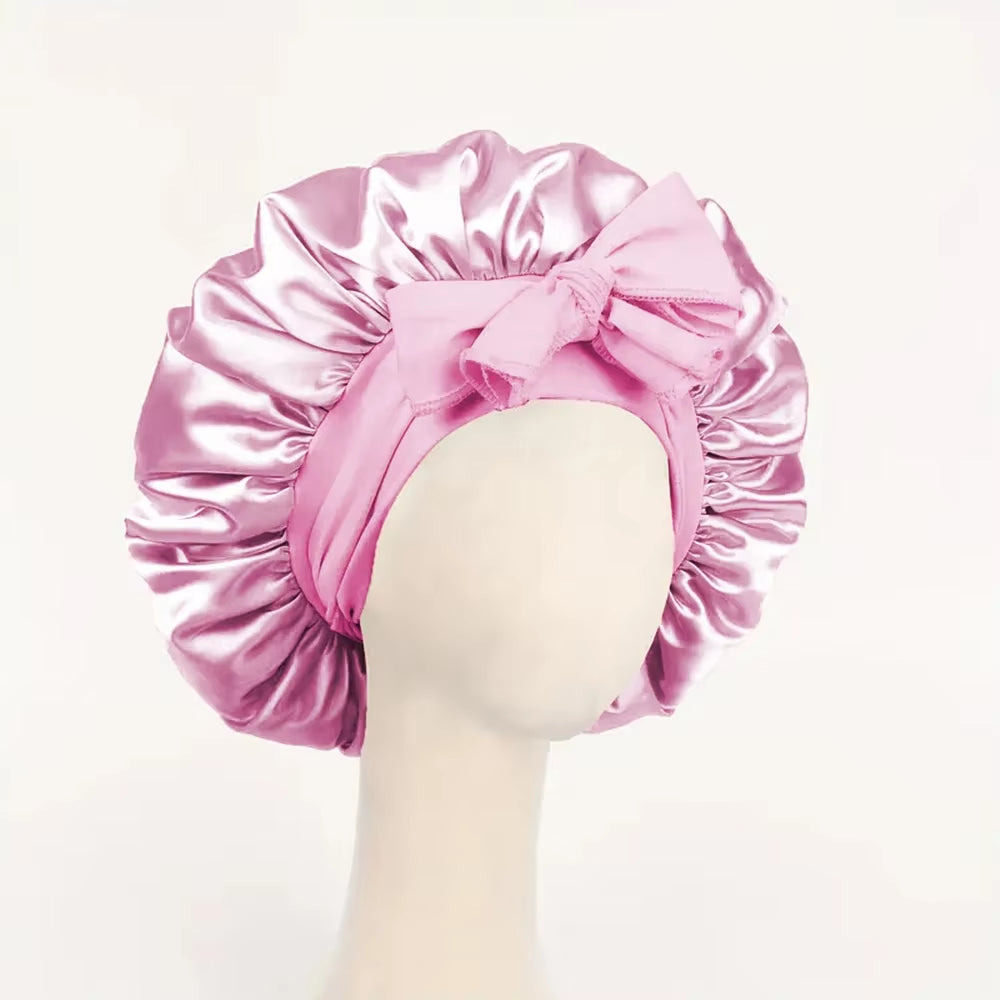 Luxury Satin Hair Bonnet – Soft Silk Sleep Cap with Adjustable Strap for Men & Women
