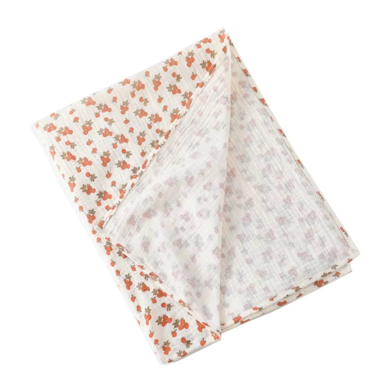 Baby Swaddle Blanket – 100% Cotton Muslin with Floral Print for Newborns & Infant Care