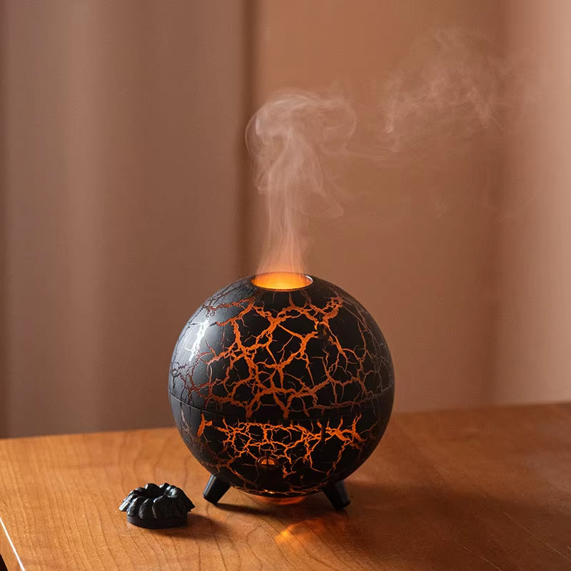 Ultrasonic Planet Aromatherapy Diffuser – 200ML USB Humidifier with Colorful Flame & Essential Oil Spray