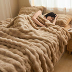 Luxury Faux Rabbit Fur Blanket – Thickened Soft Throw for Winter Warmth, Sofa & Bed Naps