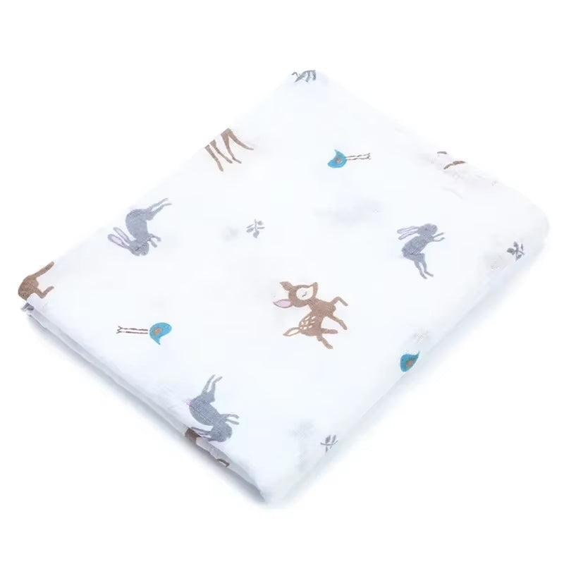 100% Cotton Muslin Baby Swaddle – Soft Newborn Blanket for Bath, Stroller & Sleep
