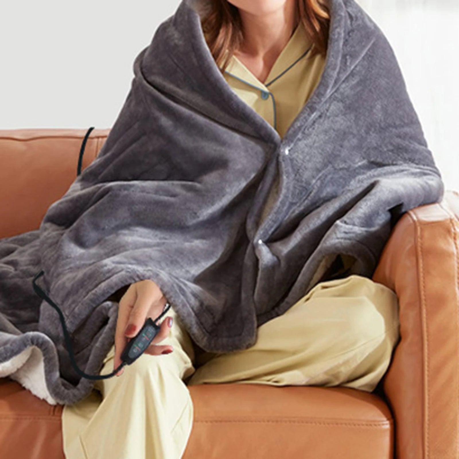USB Heated Flannel Throw Blanket – Soft, Machine Washable Winter Warmer for Travel, Couch & Bed