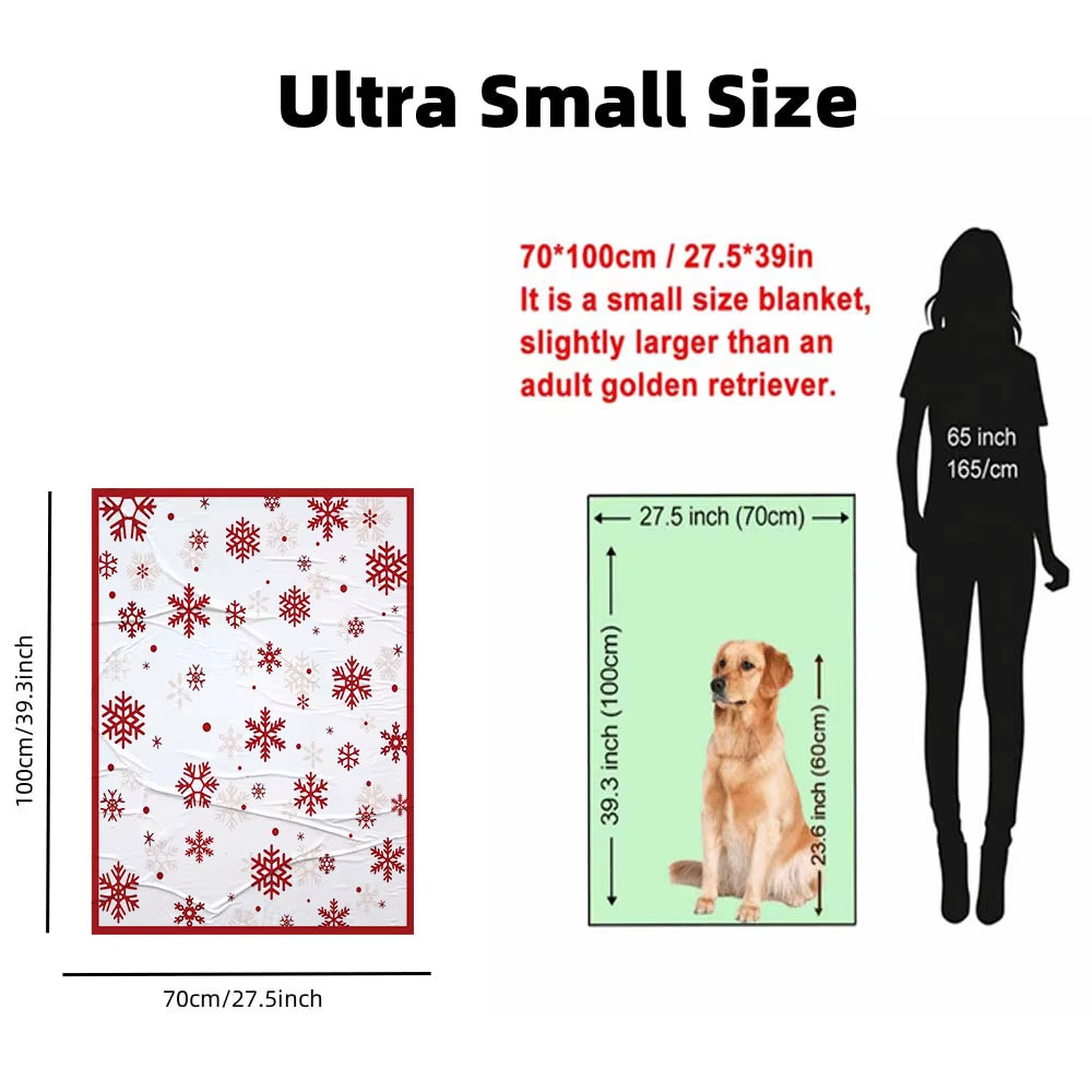 Red Snowflake Christmas Throw Blanket – Super Soft Flannel Fleece for Winter Holiday Comfort