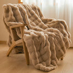Luxury Faux Rabbit Fur Blanket – Thickened Soft Throw for Winter Warmth, Sofa & Bed Naps