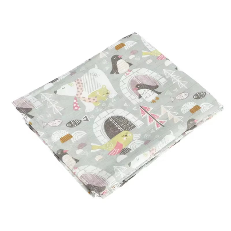 100% Cotton Muslin Baby Swaddle – Soft Newborn Blanket for Bath, Stroller & Sleep