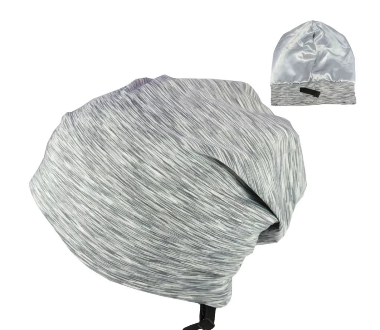 Silk Satin Night Hat – Adjustable Baggy Bonnet for Men & Women