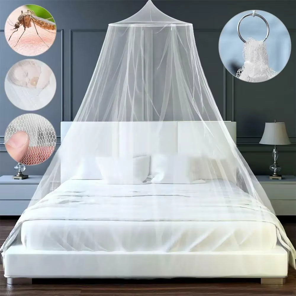 Romantic Mosquito Net Canopy – Dome-Shaped Fly Repellent Mesh for Beds, Ideal for Bedroom Styling
