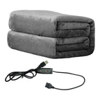 USB Heated Flannel Throw Blanket – Soft, Machine Washable Winter Warmer for Travel, Couch & Bed