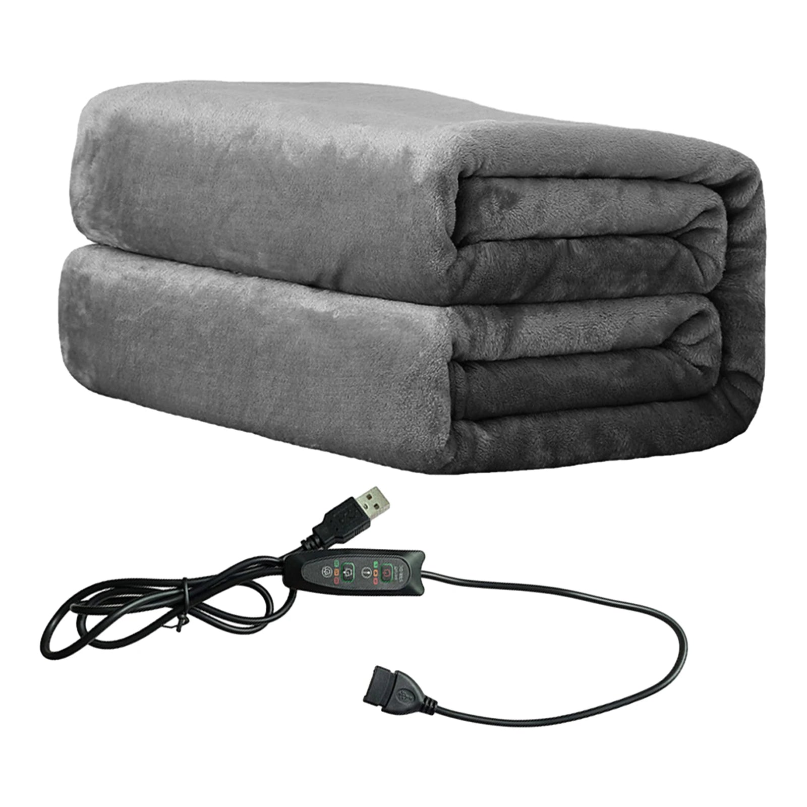 USB Heated Flannel Throw Blanket – Soft, Machine Washable Winter Warmer for Travel, Couch & Bed