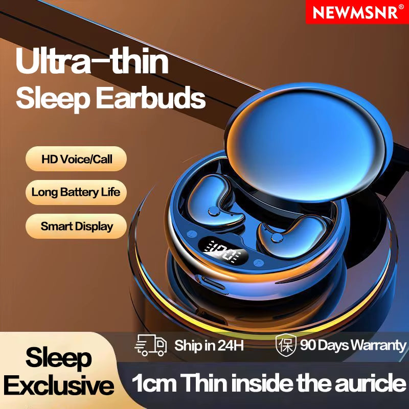 Open-Ear Wireless Sleep Earbuds – Bluetooth Headphones with Surround Sound, Waterproof Design & HD Mic