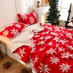 Double-Layer Christmas Blanket – Soft Snowflake Fleece Throw for Sofa, Bed & Seasonal Comfort