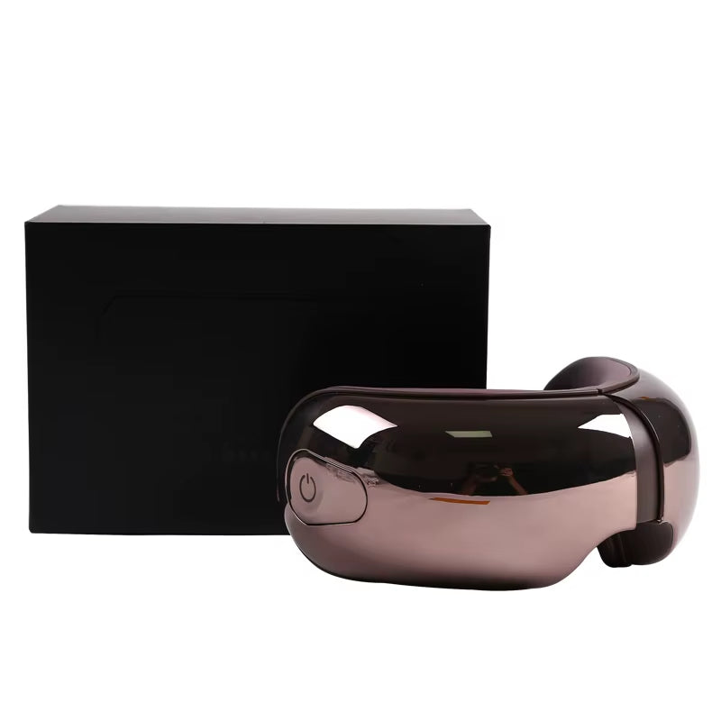 Heated Eye Mask Device – Hot Compress Glasses with Air Pressure, Vibration & Relaxing Music Therapy