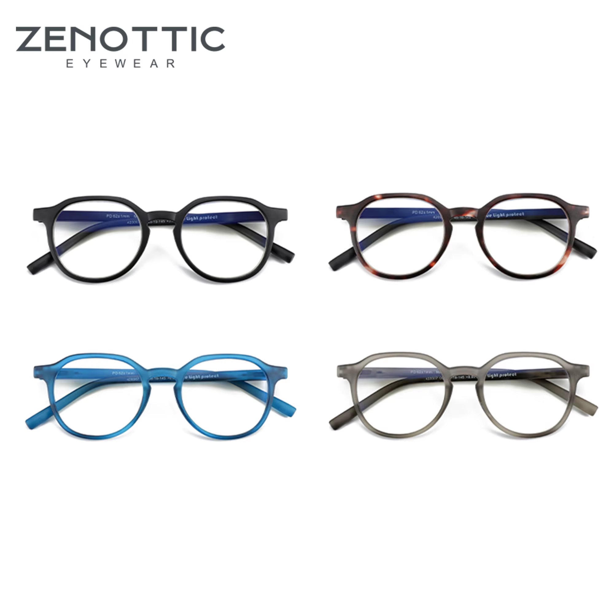 Retro Round Blue Light Blocking Glasses – Unisex Computer Eyewear | Anti-Glare | Model 420007