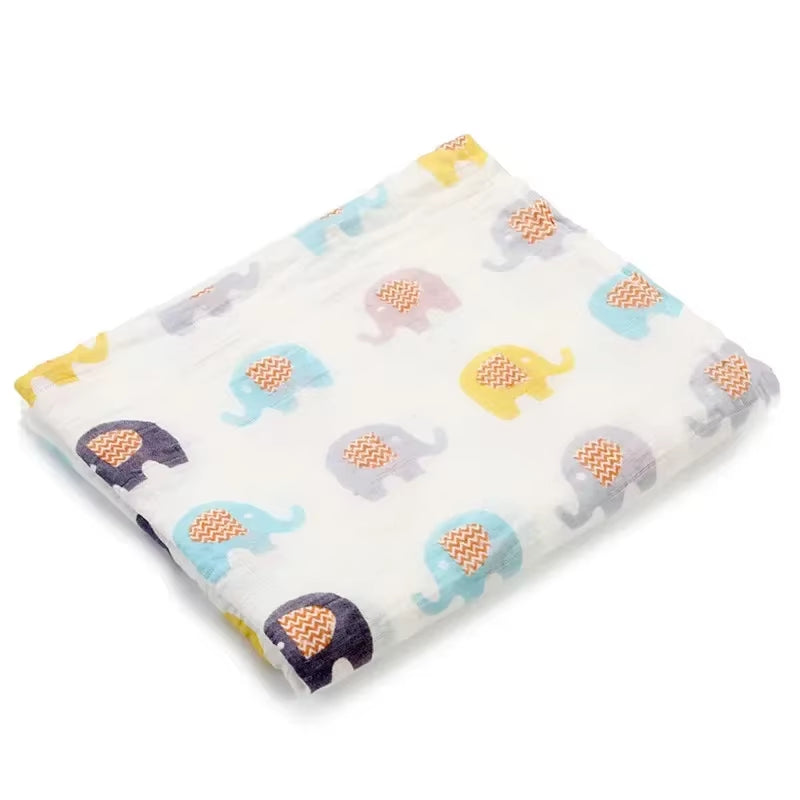 100% Cotton Muslin Baby Swaddle – Soft Newborn Blanket for Bath, Stroller & Sleep