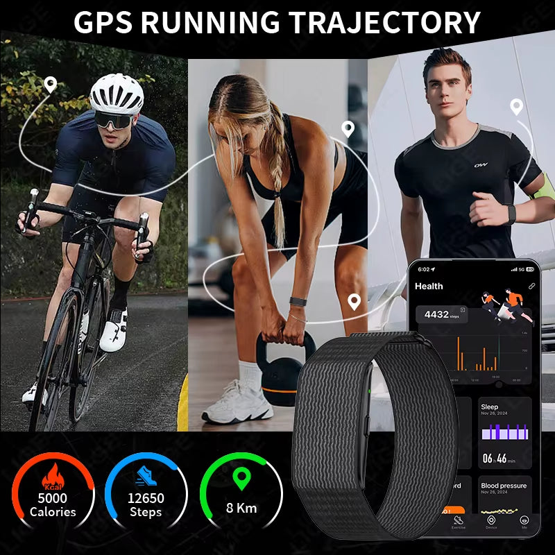 AI Smart Sleep Tracker Bracelet – Fitness Watch with Heart Rate, Stress & Blood Pressure Monitor for Men & Women