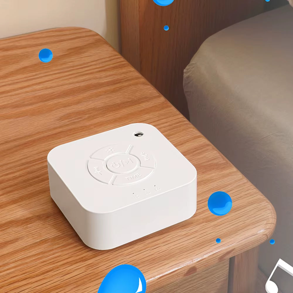 White Noise Machine – Portable Sleep Soother with 10 Relaxing Sounds, USB Rechargeable & Auto-Off Timer