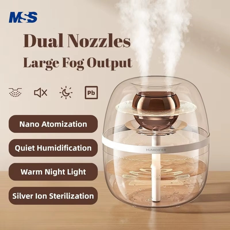 MSS 2-in-1 Air Purifier & Cool Mist Humidifier – Dual Nozzle with Night Light