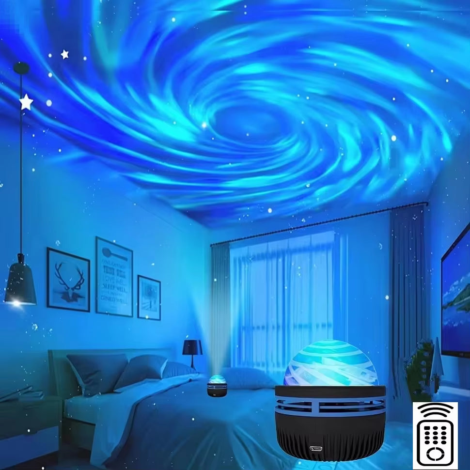 Star & Galaxy Projector – Ocean Wave Night Light with 7-Color Patterns for Bedroom & Room Decor