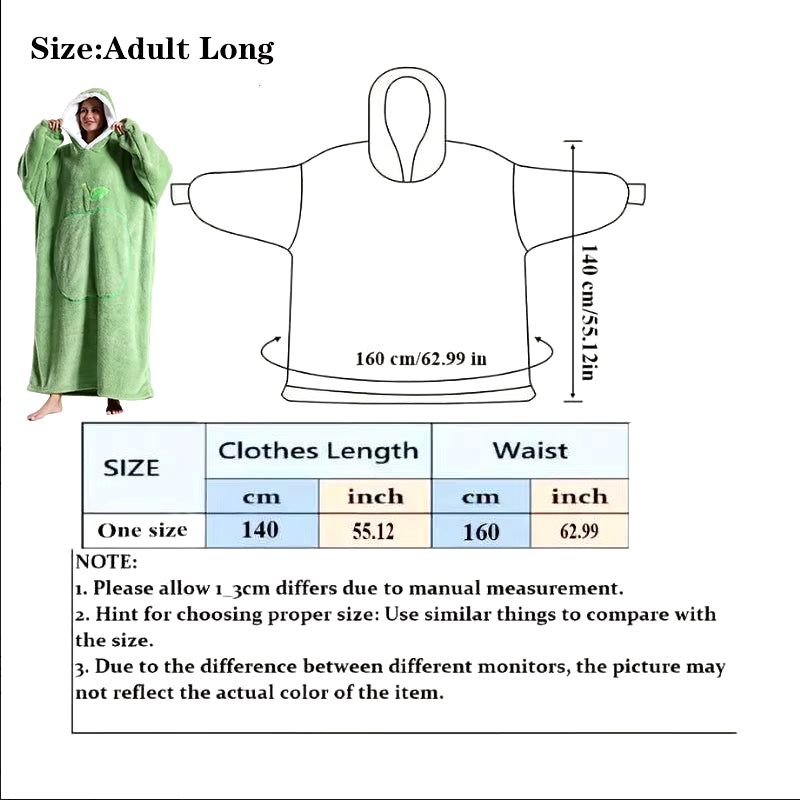 Cozy Hooded TV Blanket – Soft Flannel Wearable Throw with Full Sleeves for Adults