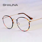 SHAUNA Classic Round Blue Light Blocking Glasses – Designer Metal Frame | Stylish Computer Eyewear