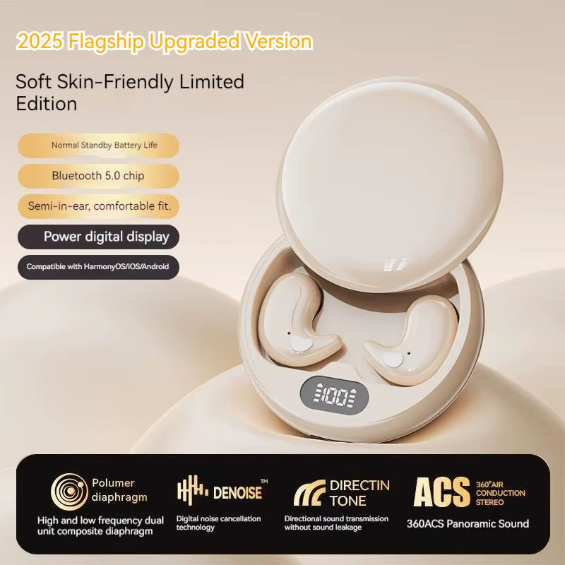 Open-Ear Wireless Sleep Earbuds – Bluetooth Headphones with Surround Sound, Waterproof Design & HD Mic