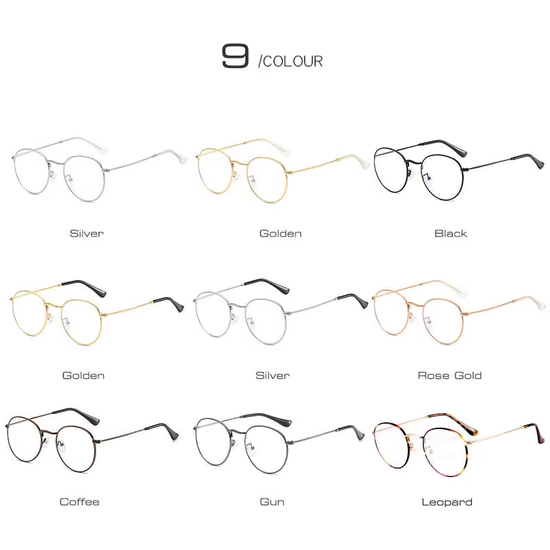 SHAUNA Classic Round Blue Light Blocking Glasses – Designer Metal Frame | Stylish Computer Eyewear
