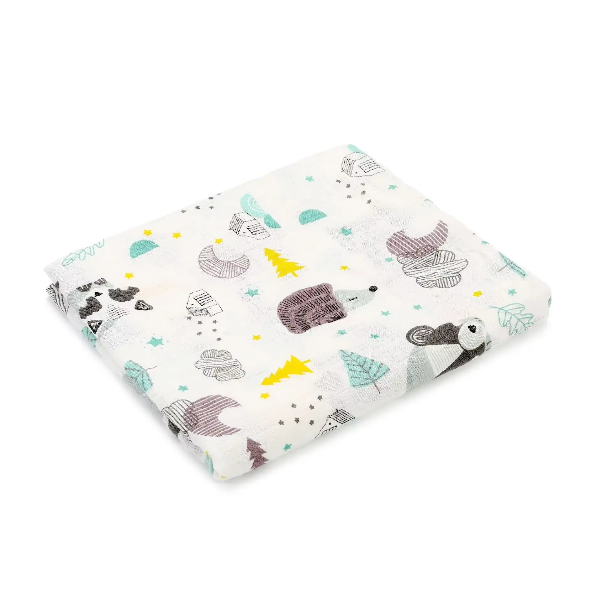 100% Cotton Muslin Baby Swaddle – Soft Newborn Blanket for Bath, Stroller & Sleep