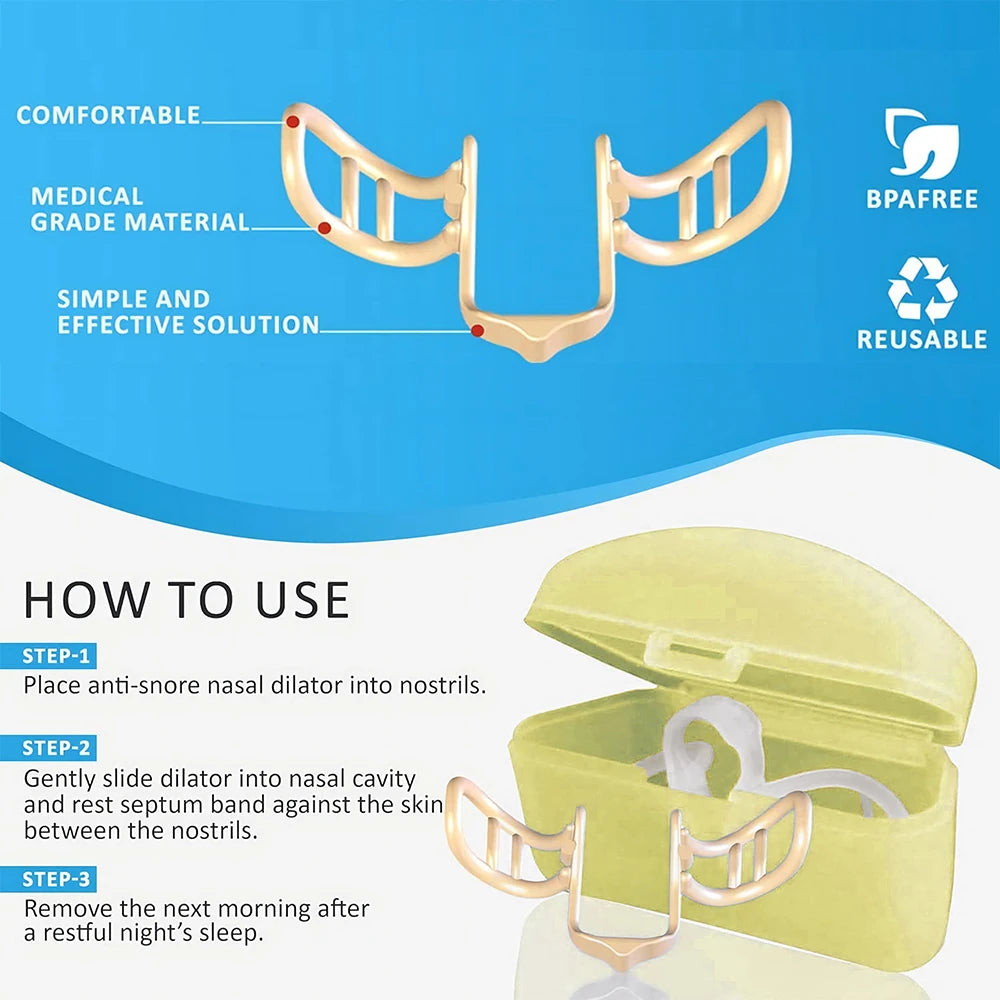 Anti-Snoring Nose Clip – Comfortable Nasal Dilator for Better Sleep & Snore Relief