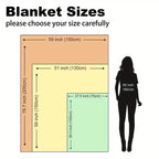 Christmas Flannel Throw Blanket – Soft Velvet Polyester Quilt with Digital Print for Sofa & Bedroom