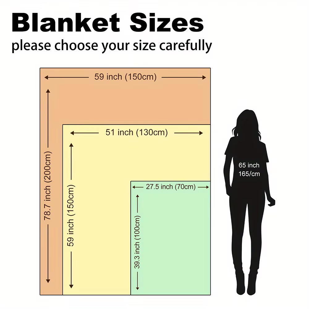 Christmas Flannel Throw Blanket – Soft Velvet Polyester Quilt with Digital Print for Sofa & Bedroom