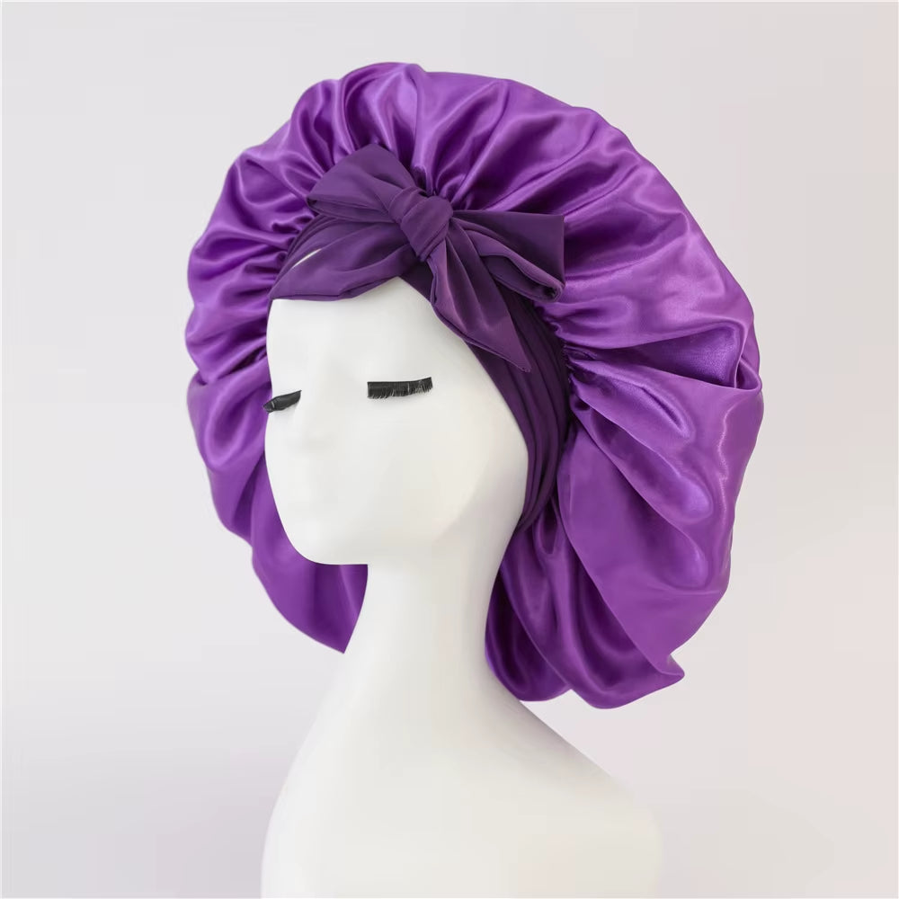 Silky Night Sleeping Hat – Satin Hair Bonnet for Shower, Bedtime & Daily Use
