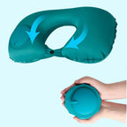 Inflatable U-Shaped Travel Pillow – Portable Neck & Head Support for Airplane, Train & Car