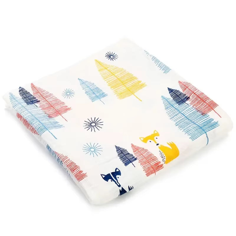 100% Cotton Muslin Baby Swaddle – Soft Newborn Blanket for Bath, Stroller & Sleep