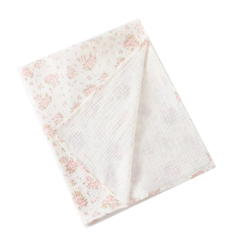 Baby Swaddle Blanket – 100% Cotton Muslin with Floral Print for Newborns & Infant Care