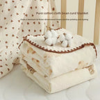 Baby Muslin Swaddle Blanket – Double-Layer Soft Cotton for Crib & Stroller