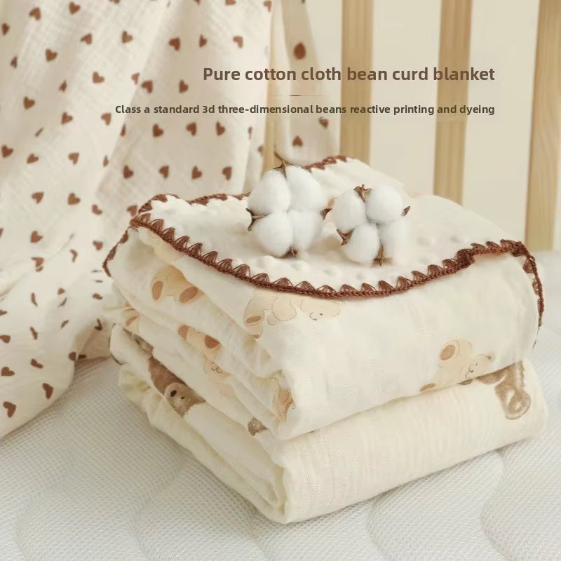 Baby Muslin Swaddle Blanket – Double-Layer Soft Cotton for Crib & Stroller