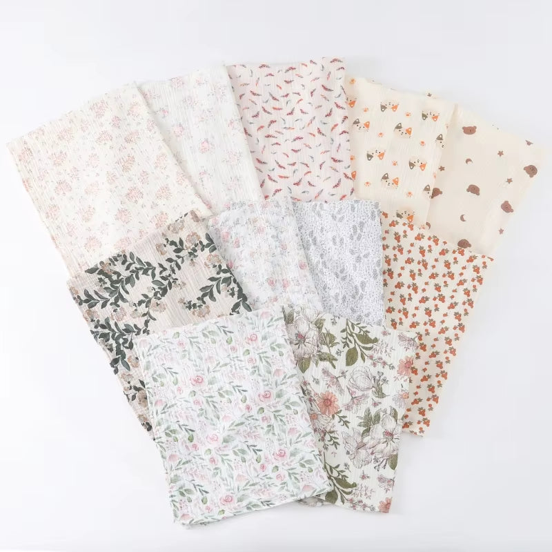 Baby Swaddle Blanket – 100% Cotton Muslin with Floral Print for Newborns & Infant Care