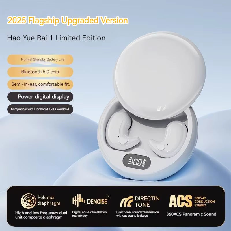 Open-Ear Wireless Sleep Earbuds – Bluetooth Headphones with Surround Sound, Waterproof Design & HD Mic