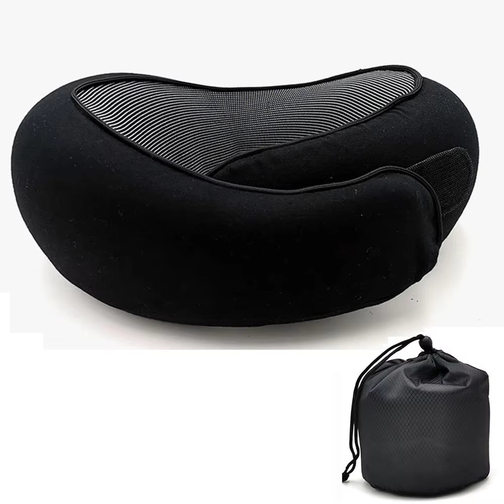 Snail-Style Memory Foam Travel Pillow – U-Shaped Neck Support for Airplane, Car & Office Naps