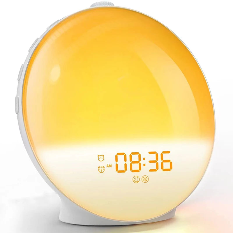Wake-Up Light Alarm Clock – Sunrise & Sunset Simulation | Digital Clock with Night Light & FM Radio