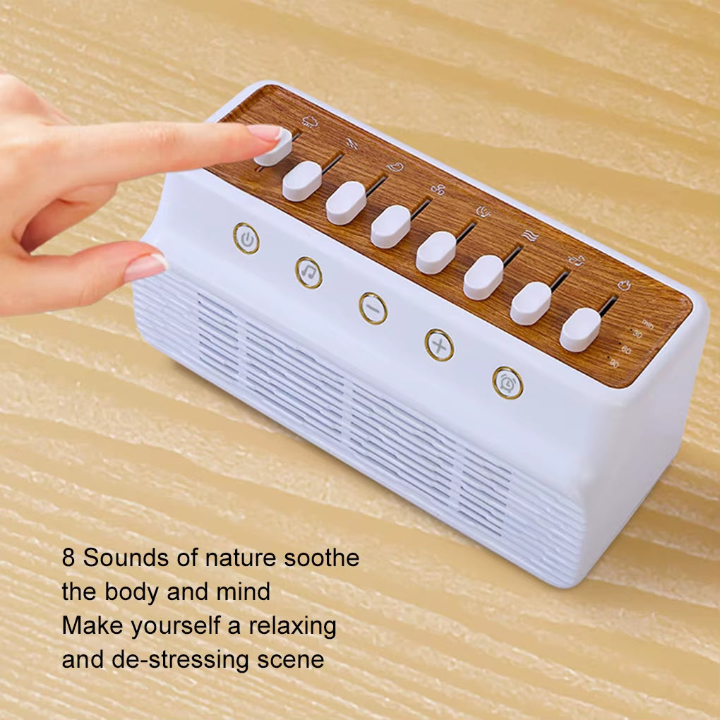 Portable Sound Machine – Wireless Sleep Aid with 8 Soothing Sounds & Bluetooth Music Box