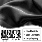 2-Pack Silky Satin Sleep Bonnets – XL Night Caps for Long Hair, Braids & Dreadlocks